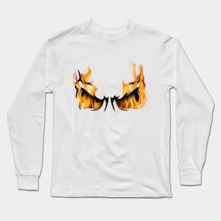 Eyes on Fire Halloween Design, Spooky and Fiery Artwork for a Hauntingly Good Time Long Sleeve T-Shirt